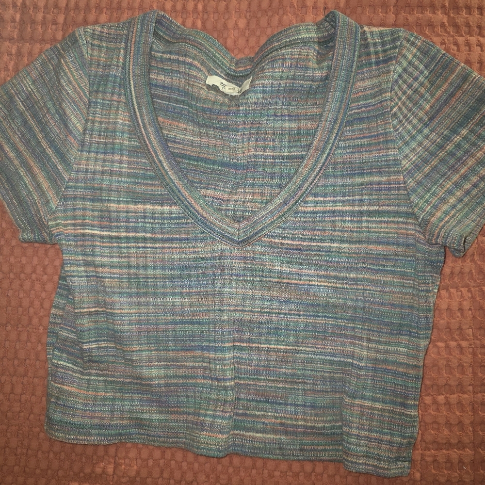 Multicolor crop tee
